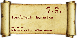 Tomásch Hajnalka névjegykártya